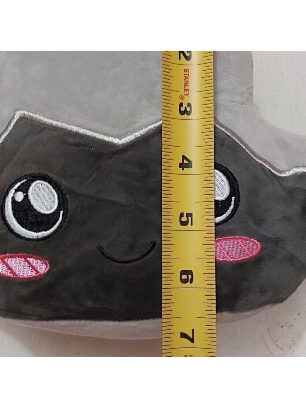 Gray Rock Cartoon Style Plush Toy - Cute Embroidered Smiling Stone 6.5 in - Picture 7 of 7